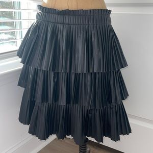 Anthropologie - Tiered Faux Leather Mini Skirt - Size M